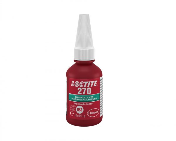 LOCTITE® 270 este un adeziv pentru asigurarea filetelor de rezistenta mare pentru eficienta maxima în fixarea și etanșarea șuruburilor, piulițelor și bolțurilor pentru a preveni slăbirea cauzată de vibrații.