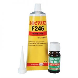 LOCTITE® AA F246 / LOCTITE® SF INI5 este un kit de adeziv acrilic „fără amestec” din două părți, care se usuca rapid la temperatura camerei. Acest produs trebuie utilizat împreună cu un inițiator, de obicei inițiatorul nr. 5.